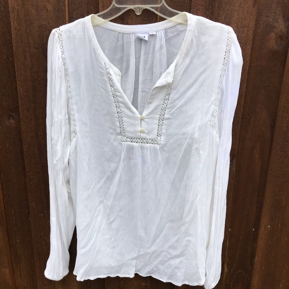 Gap white blouse top XL